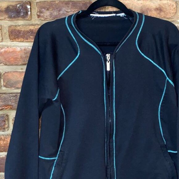 Kim Rogers Black & Green Full Zip Athletic Jacket Women's Size Large** - Picture 2 of 6